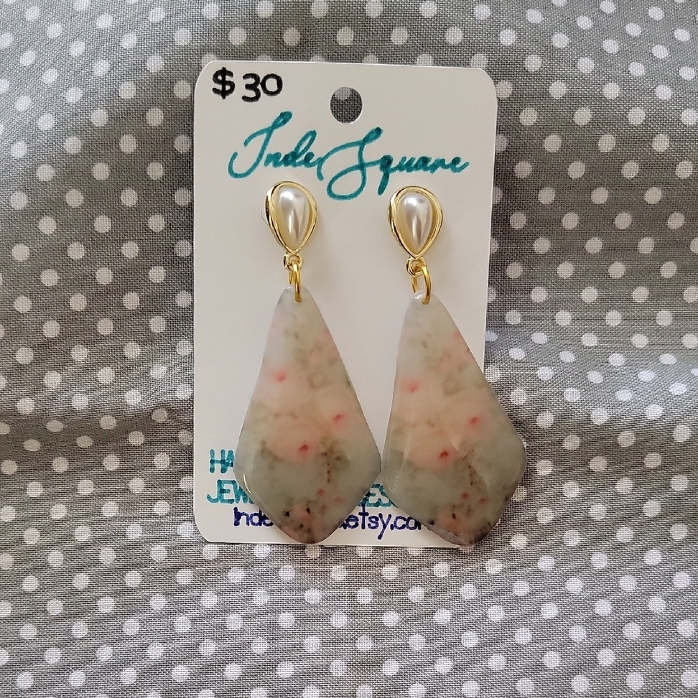 Gold and Cream Earrings